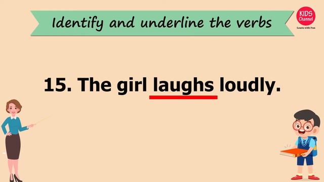English grammar verb sentence | Identify and underline the Verbs | Grammar Activity | Kids Channel смотреть онлайн