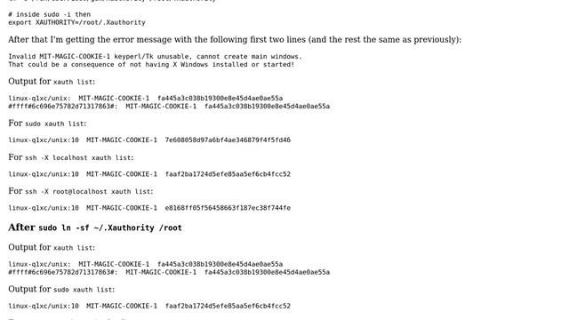 Unix & Linux: "perl/Tk unusable, cannot create main windows." when running using "sudo" смотреть онлайн