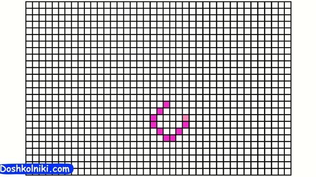 Как рисовать Цифру 8 (цифра восемь) по клеточкам. Урок рисования для детей по шагам, пиксель-арт смотреть онлайн