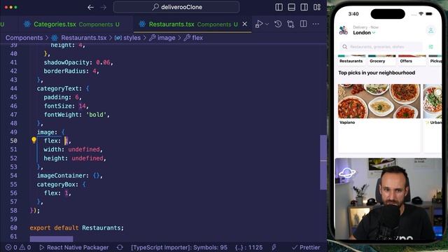 Deliveroo Food Ordering Clone with React Native (Expo Router, Zustand, Reanimated, Google API) смотреть онлайн