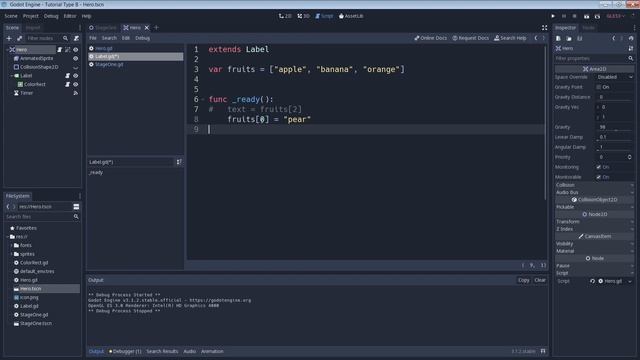Godot 3 - GDScript Tutorial - Arrays смотреть онлайн
