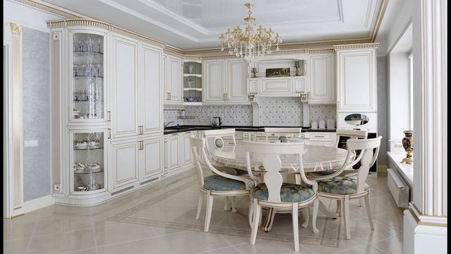 Классические светлые кухни 2020 Неоклассика. Стиль и тренды смотреть онлайн