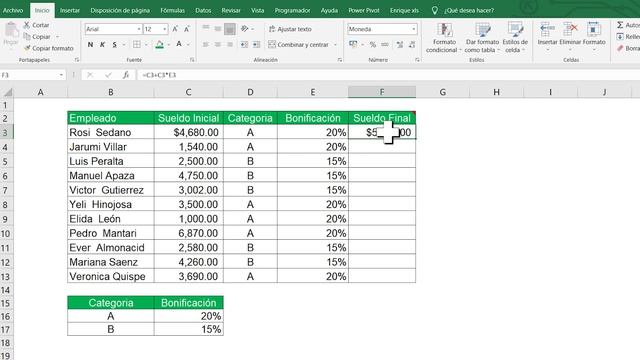 ?Función SI en Excel?(Cómo SACAR la BONIFICACIÓN de los TRABAJADORES en Excel) смотреть онлайн