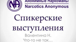 Валентина Н. Что-то не так... Спикерское выступление NA.