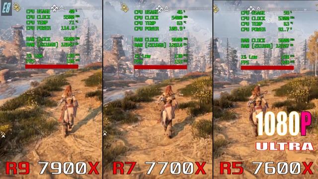 RYZEN 5 7600X vs RYZEN 7 7700X vs RYZEN 9 7900X || RTX 3080Ti || PC GAMES BENCHMARK TEST // смотреть онлайн