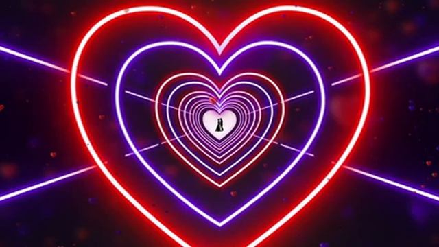 Neon Lights Love Heart Tunnel Romantic Abstract Glow Moving Wallpaper Background