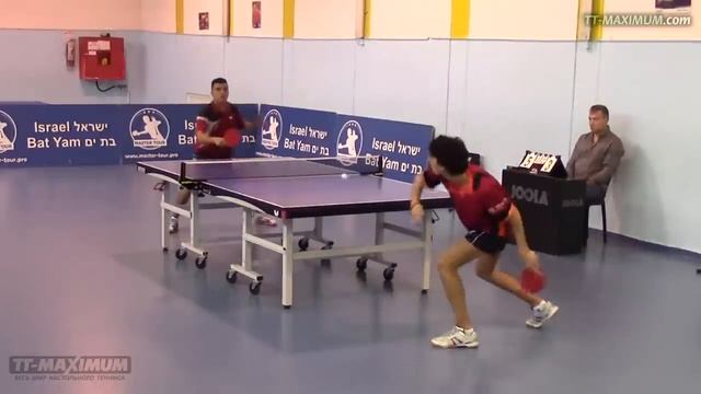 Ronel Davidov - SlowMotion long pips Block technique of Offensive chop-blocker Ронель Давидов смотреть онлайн