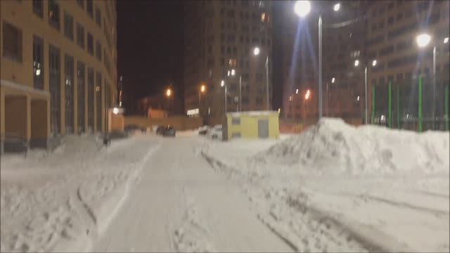 Королев -20, все в снегу. ЖК Ривер Парк 4 корпус, благоустройство территории, с Крещением! смотреть онлайн