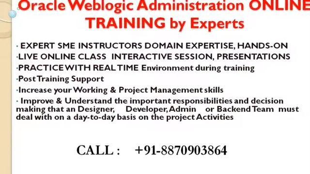 Oracle Weblogic Administration Online Training and support смотреть онлайн