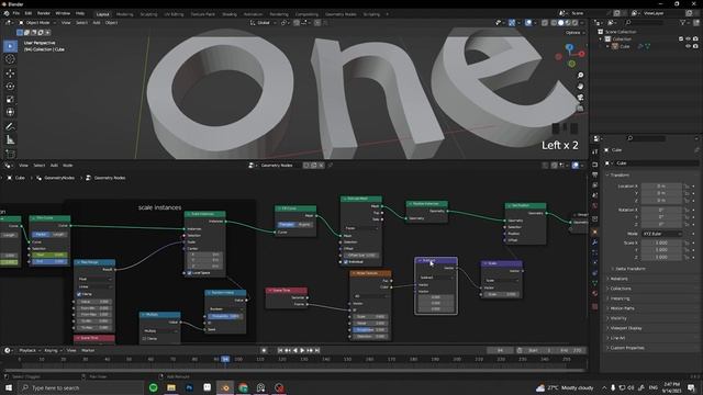 TEXT ANIMATION GENERATOR with geometry nodes (blender 3d) смотреть онлайн