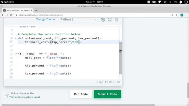 hackerrank day 2 solution with python || operators in python || 30 days of code || hyena academy смотреть онлайн