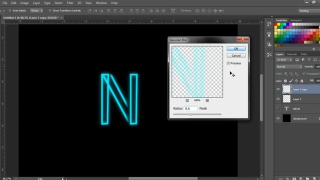 Neon Photoshop Tutorial - How To Make Neon Text Photoshop - Neon Font Photoshop | Photoshop CS6 смотреть онлайн