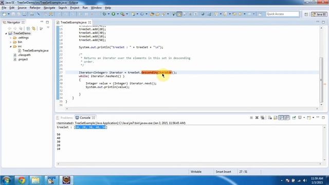TreeSet (descendingIterator method) | Java Collection Framework смотреть онлайн