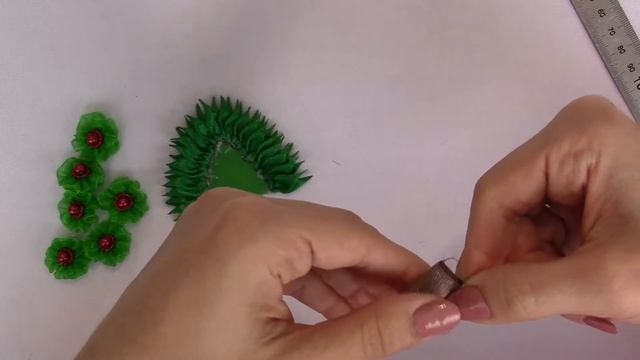 Брошь/Канзаши/МК/New Year's Brooch