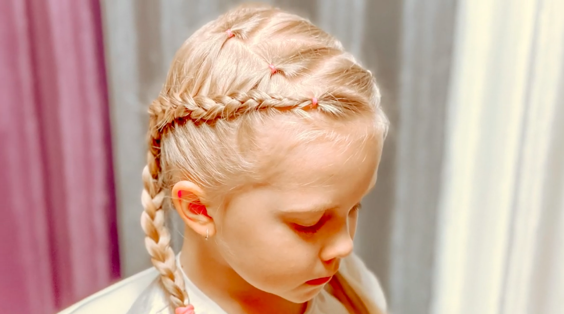 Две французские косы с необычным пробором. Прически для девочек смотреть онлайн