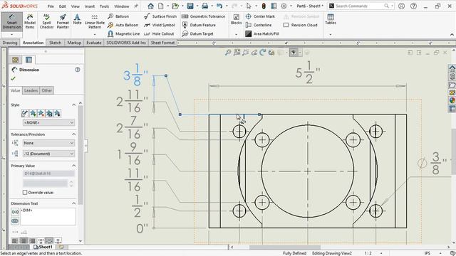 SolidWorks Simple Part Drawing / СолидВоркс Простая деталь Чертеж смотреть онлайн