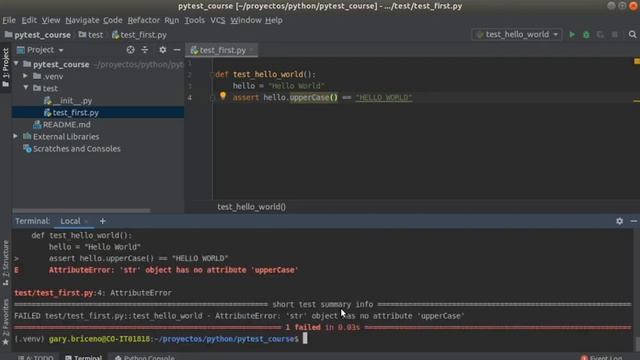 PyTest: Escribir y Ejecutar un pruebas смотреть онлайн