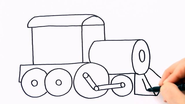 Как нарисовать ПАРОВОЗ / Мультик раскраска для детей / Раскрась Ка смотреть онлайн