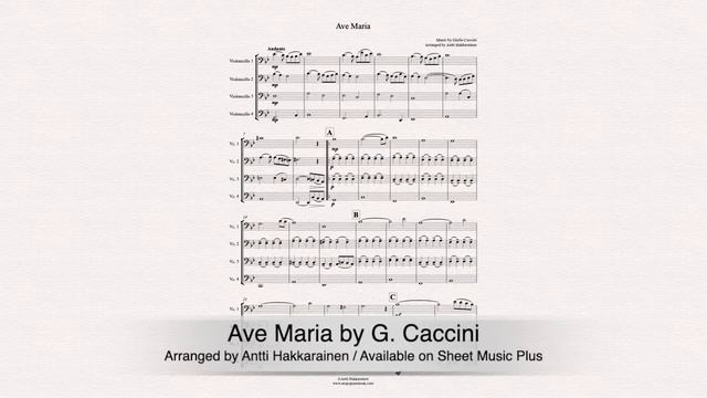 Ave Maria by G. Caccini - Cello Quartet смотреть онлайн