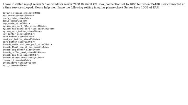 DevOps & SysAdmins: Why does mysql service stop when 100 users are connected? смотреть онлайн