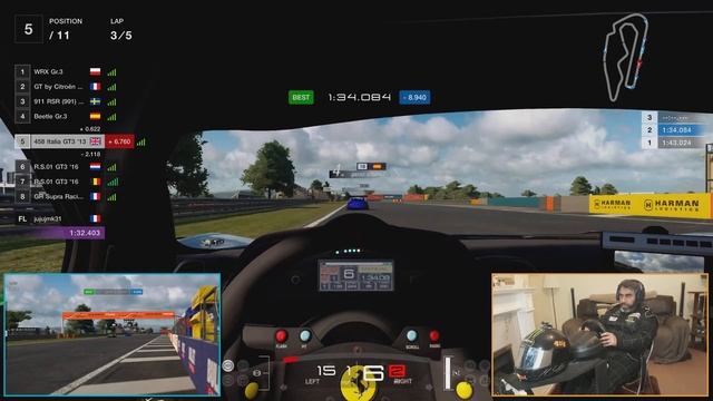GT Sport / Daily Race B / Cockpit cam / Ferrari 458 / 5 laps Gardens 2 / 11 Jan 2022 / B Class смотреть онлайн