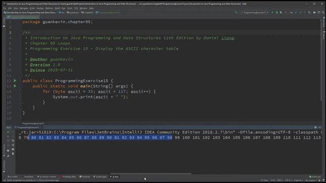 Intro to Java Chapter 05 Exercise 15 - Display the ASCII character table смотреть онлайн