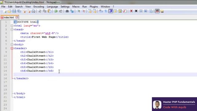 Working on the body of the webpage - Chapter 14/19 | Master PHP Fundamentals смотреть онлайн