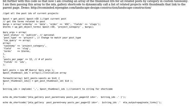 Wordpress: How can I get a list of custom post IDs into a variable I can use for another function? смотреть онлайн