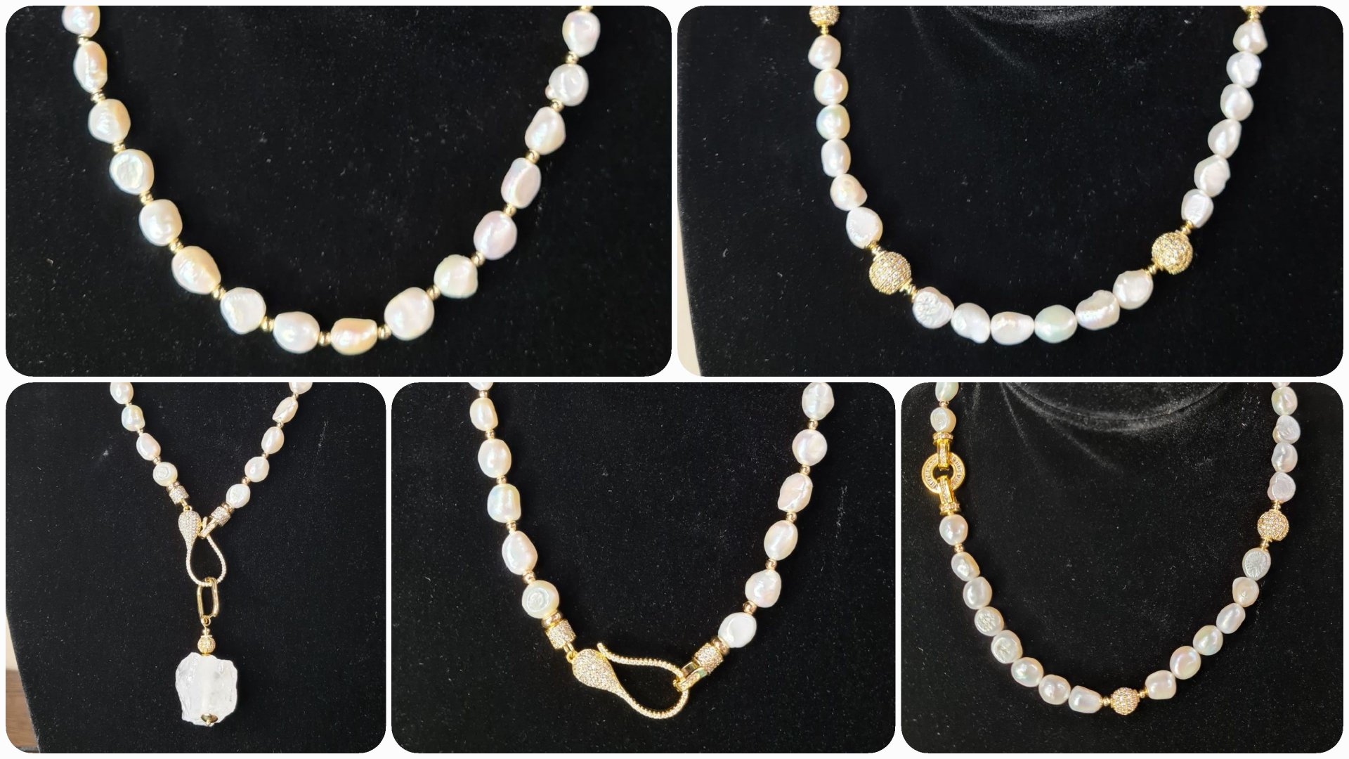 Бусы из барочного жемчуга, как прикрепить замок. ДВА варианта. Кулон из белого кварца. смотреть онлайн