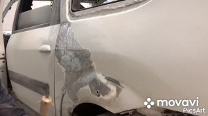 Правка металла заднего крыла лада ларгус часть 1