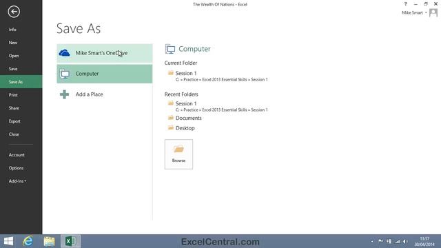 1-6: How to save an Excel workbook to a local file смотреть онлайн