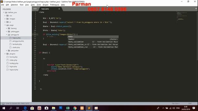 CARA HAPUS DATA PADA DATABASE DAN FILE FOTO DI DIREKTORI DENGAN PHP UNLINK смотреть онлайн