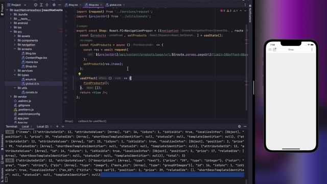 Создание каталога интернет магазина на ReactNative с подключением OneEntry Headless CMS #4