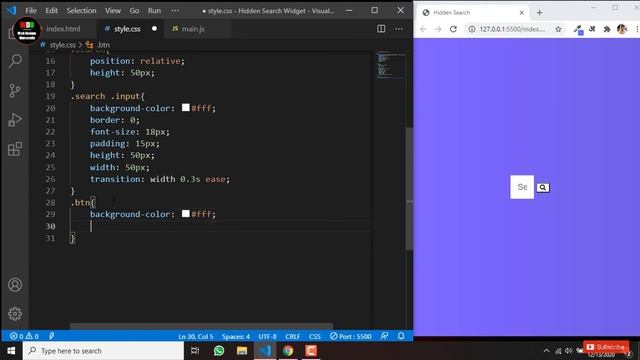 Search Bar - Hidden Search Bar Widget Using HTML, CSS and JavaScript || Search Bar New Design || WD смотреть онлайн