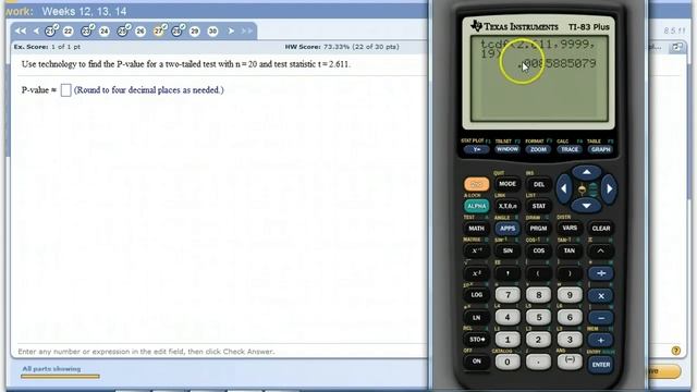 P-Value in t-distribution смотреть онлайн