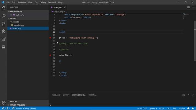 Configure XDebug with Visual Studio Code смотреть онлайн