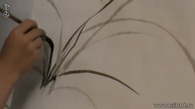 Как рисовать траву при помощи живописи у-син 2. Обучение китайской живописи и живописи у-син онлайн смотреть онлайн