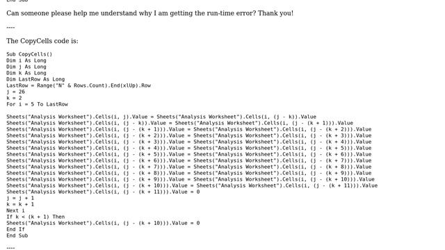 Excel VBA Run-time error '1004': Applicated defined or object-defined error - Need code assistance смотреть онлайн
