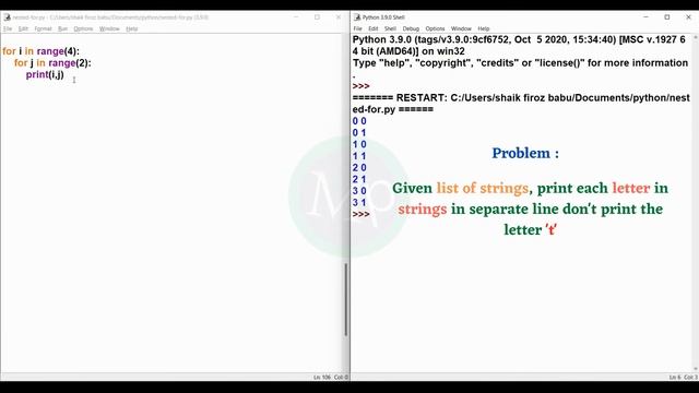 #73 Python Nested For Loop In Telugu | Loops In Python | Python Tutorial For Beginners In Telugu смотреть онлайн
