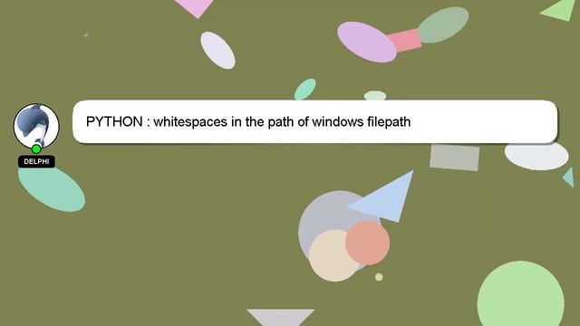PYTHON : whitespaces in the path of windows filepath смотреть онлайн