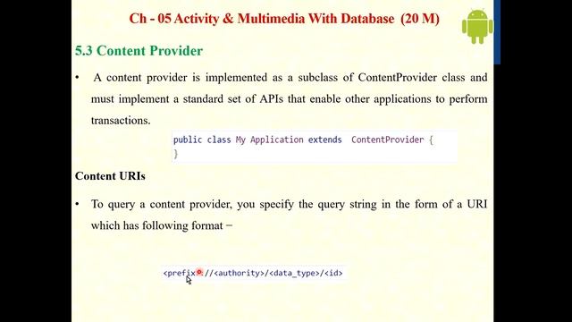 MAD Ch 05 L3 Content Provider смотреть онлайн