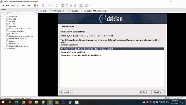 Installing Debian 10 in VMware Workstation/Player смотреть онлайн