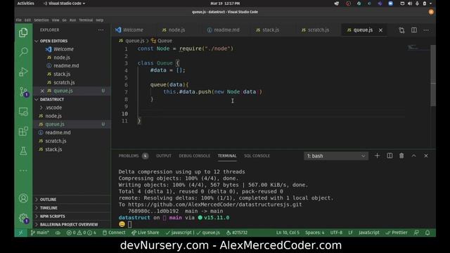 AM Coder - Data Structures in Javascript - #3 - Queue смотреть онлайн