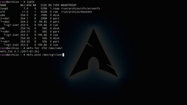 [1c] | Arch Linux Base Install on UEFI with LVM смотреть онлайн