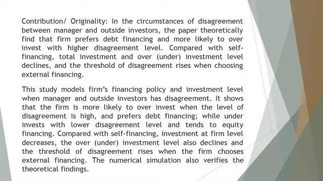 Effect of Disagreement on Corporate Financing Policy and Investment LevelAEFR 74 349 357 смотреть онлайн