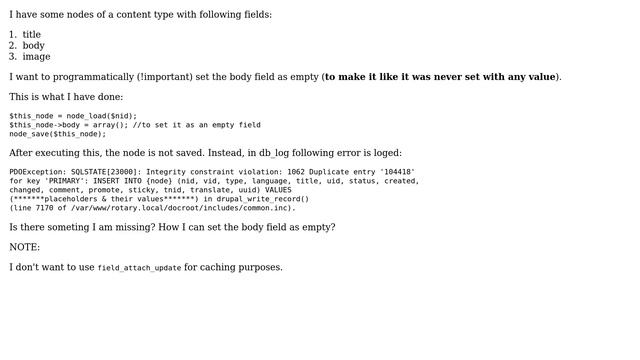Drupal: How to programmatically set a node field as empty? (2 Solutions!!) смотреть онлайн