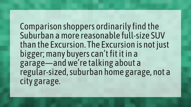 Is a Ford Excursion bigger than a Chevy Suburban? смотреть онлайн