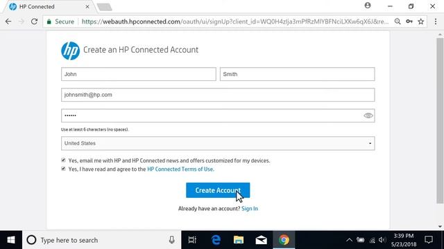 Как зарегистрировать принтер на сайте HP Connected смотреть онлайн