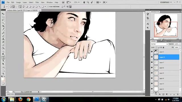Tutorial Vector Art Photoshop - Chelsea Olivia (Timelapse) смотреть онлайн