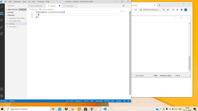 load json data into html table ajax смотреть онлайн